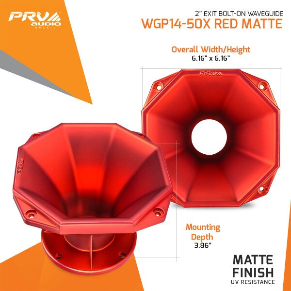 Main product image for PRV Audio WGP14-50X Red Matte 2" 45 x 45 Waveguide294-3468